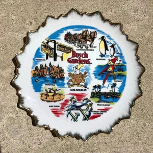Vintage Busch Gardens Los Angeles Souvenir Plate